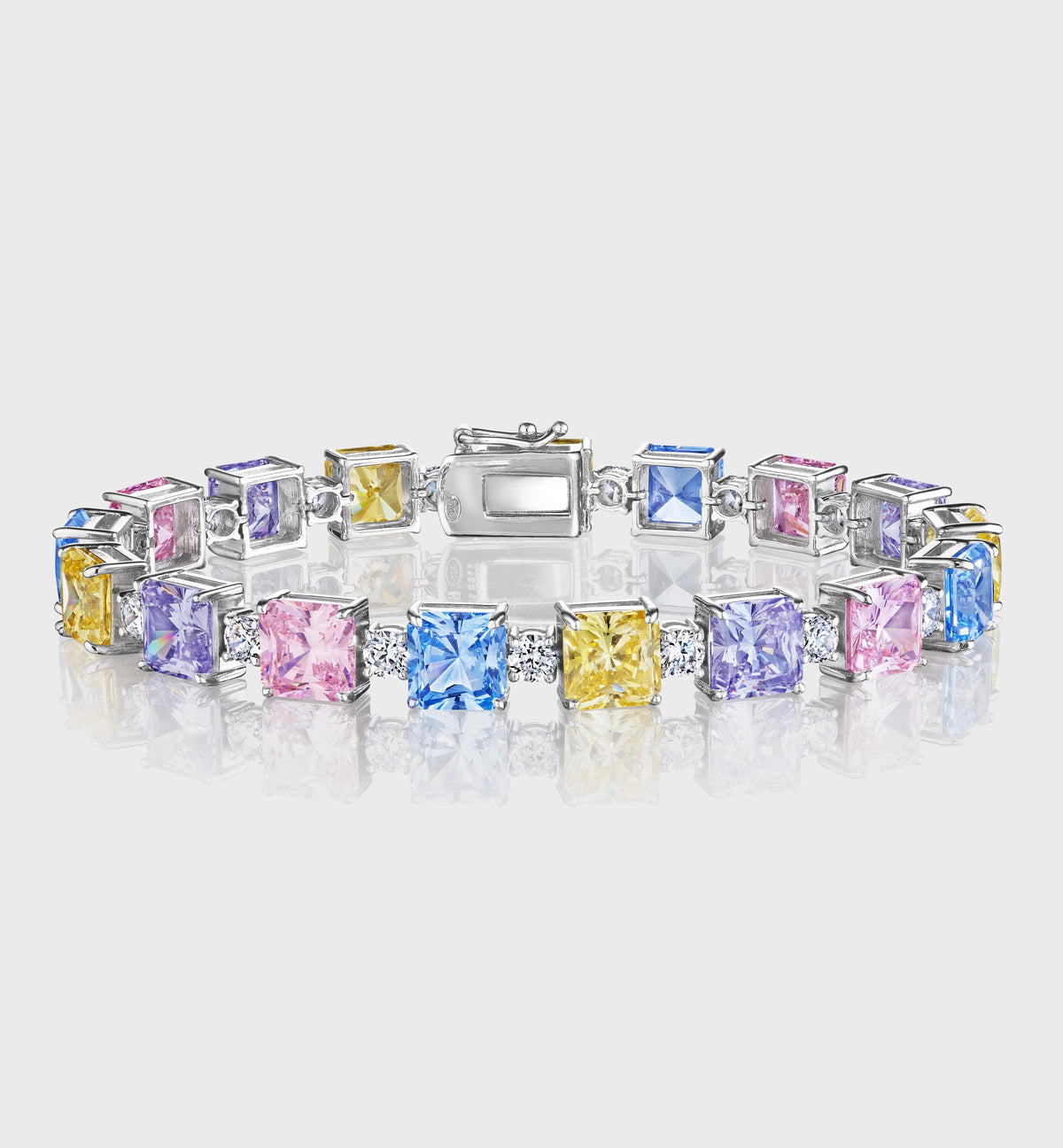Multi Pastel Bracelet with Princess Cut Stones