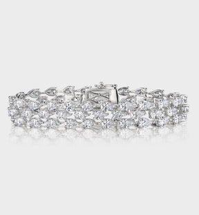Three Row Diamond Bracelet With pear Shaped Stones